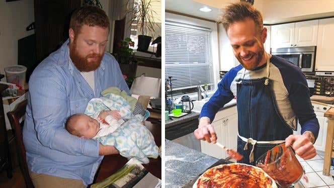 justin weber before after weight loss Two photos side by side of a young man before and after transitioning from junk-food vegetarian to whole-food vegan, demonstrating a 200-pound weight loss